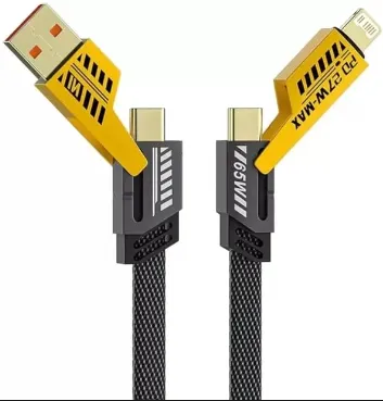 CABLE 4 EN UNO: C a C, USB a C, USB a LIGHTNING, C a LIGHTNING