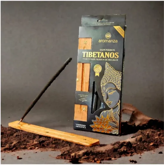 AROMANZA TIBETANOS/ORGÁNICOS/MAGICOS X 8 VARILLAS + PORTA SAHUMERIO